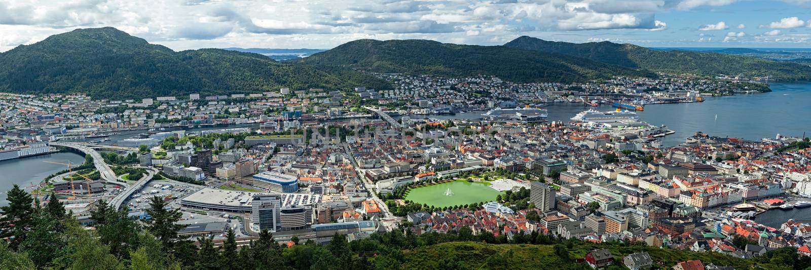 Panoramic view of Bergen, Norway by LuigiMorbidelli
