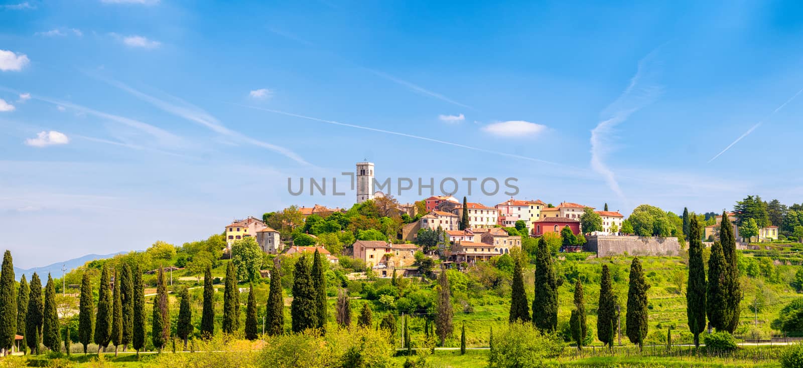 Oprtalj - idyllic small town on a hill in central Istria, resembles very much Toscany landscape and achitecture