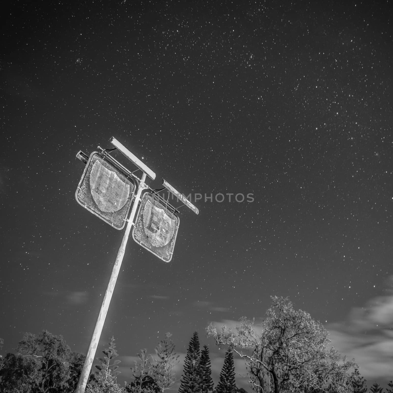 Rusted fuel station sign in the countryside of Brisbane, Queensland.