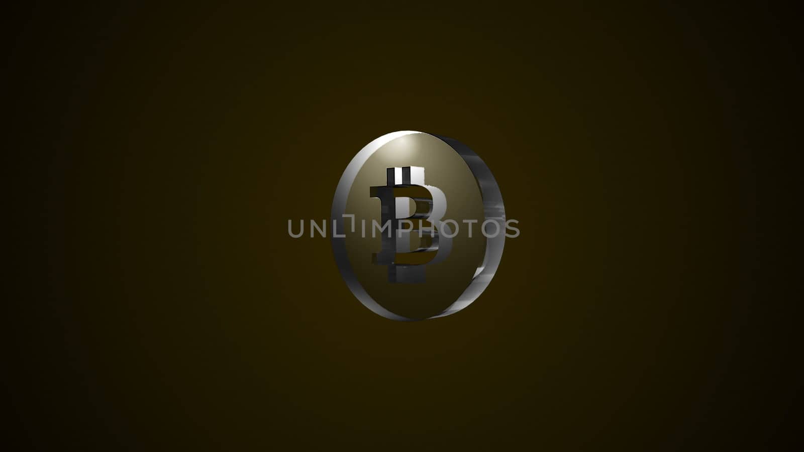 Abstract background with glass bitcoin sign. Digital backdrop by nolimit046