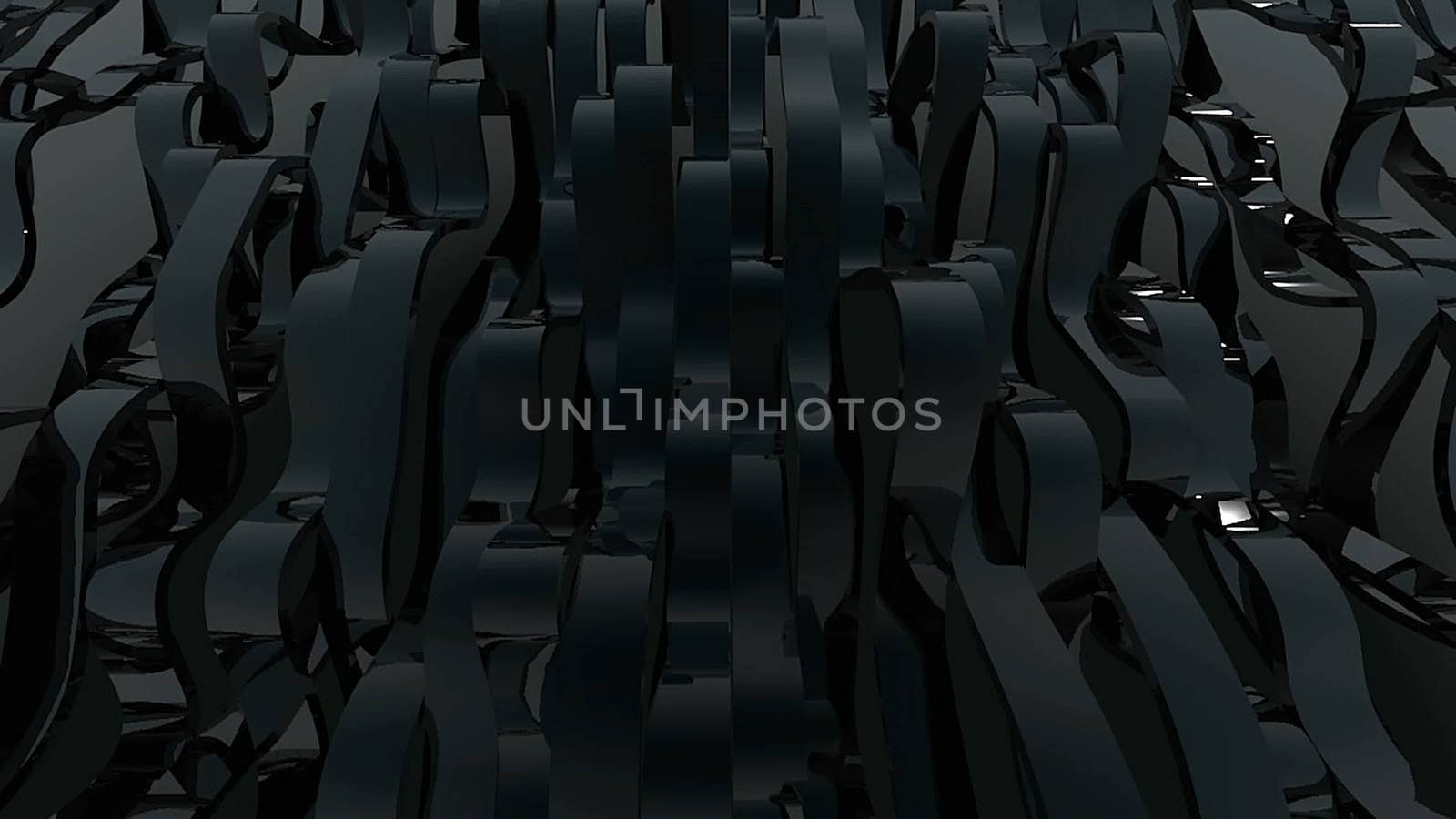 Abstract background with black wave lines. 3d rendering.