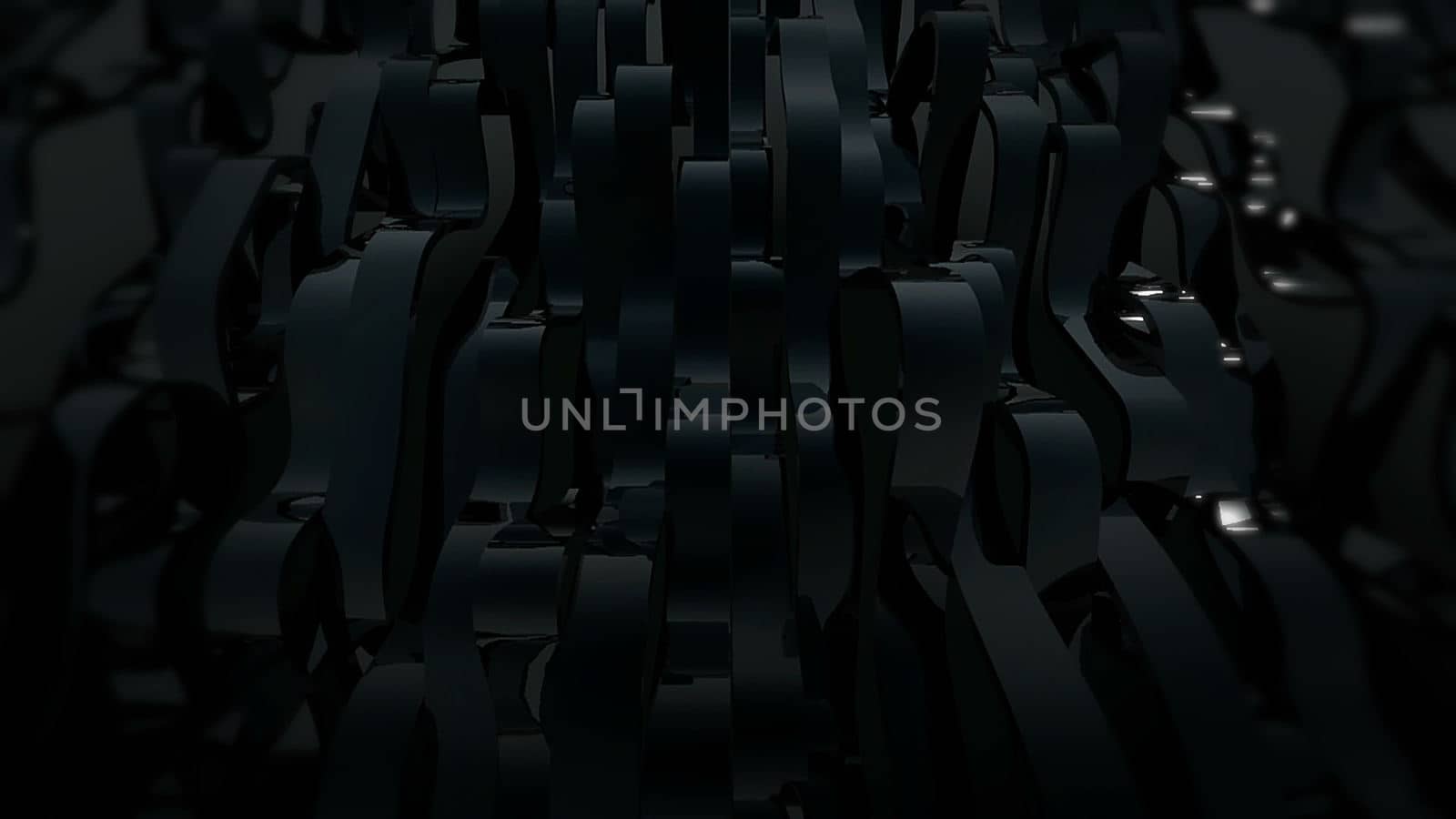 Abstract background with black wave lines. 3d rendering.