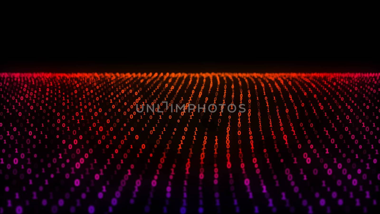 Abstract animation of the binary code waves with binary digits 1 and 0 and motion binary code on background. Animation symbolizes the ocean. Digital backdrop seamless loop by nolimit046