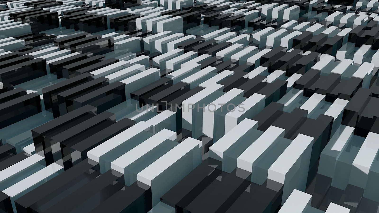 Blocks background. Random animation. Technology background 3d rendering