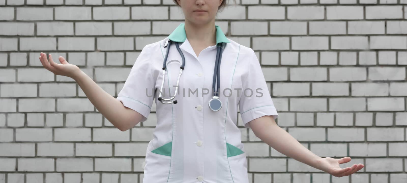 Medicine concept doctor. equilibrium. pros and cons. Photo for your design