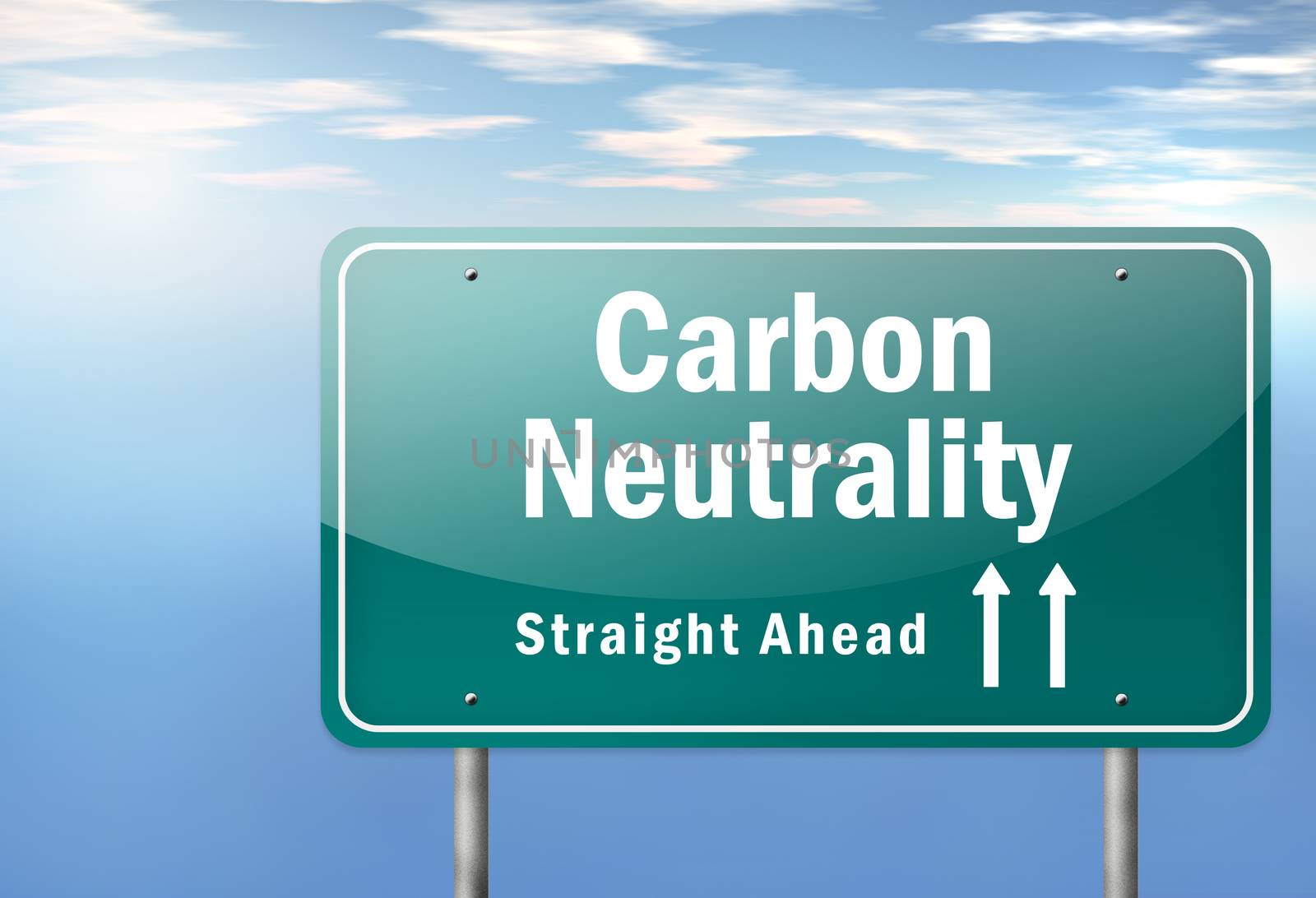 Highway Signpost Carbon Neutrality by mindscanner