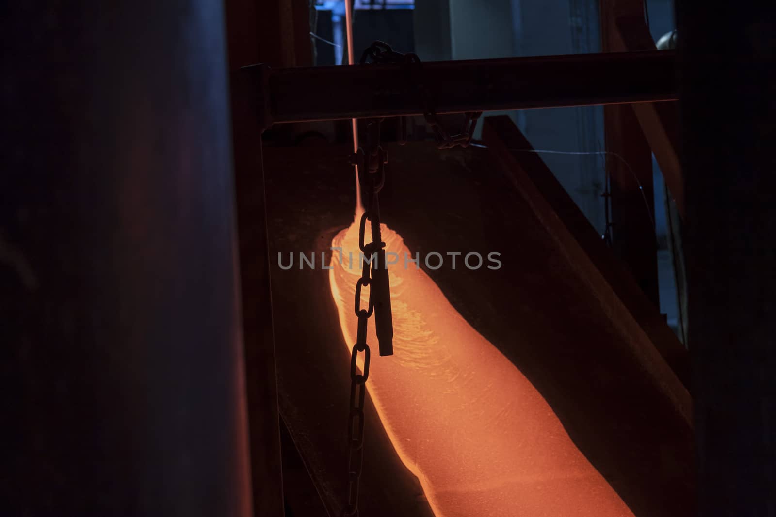 Liquid glass - production line in glassworks