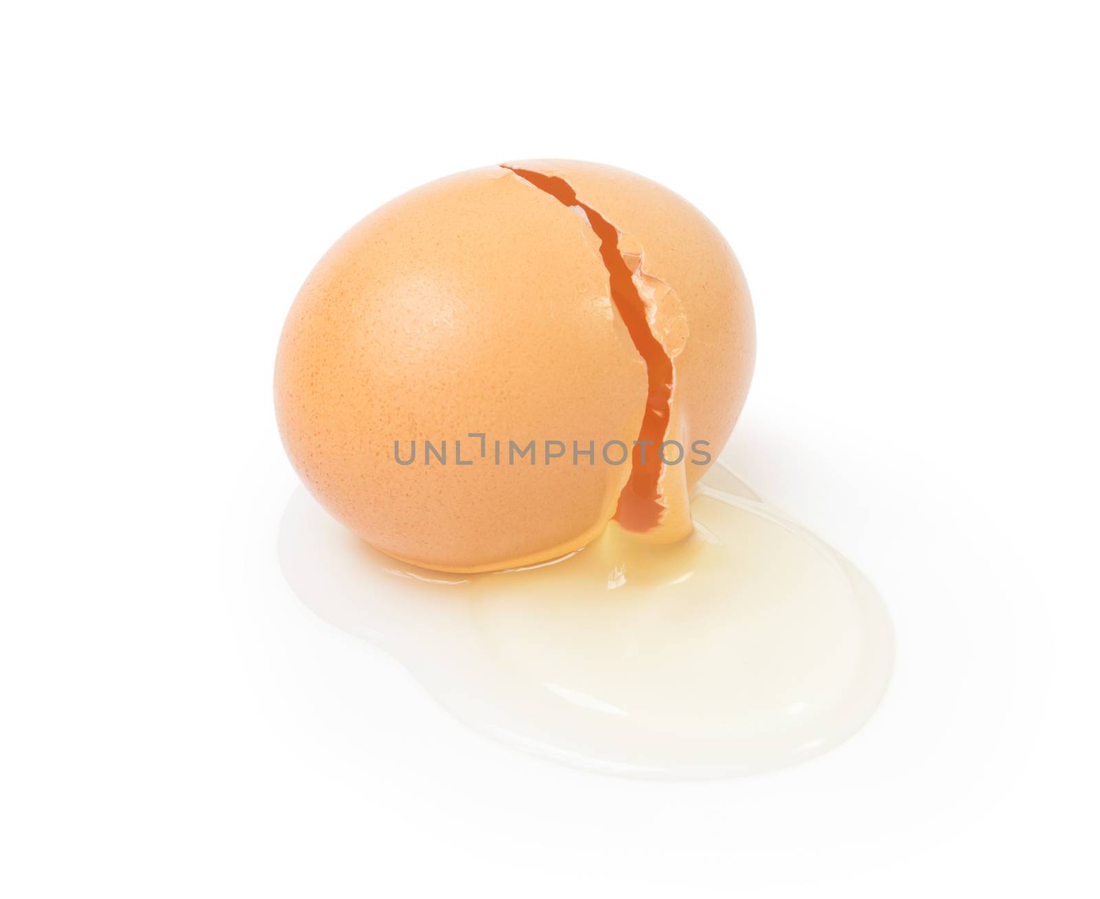 Broken eggs isolated on white background with clipping path