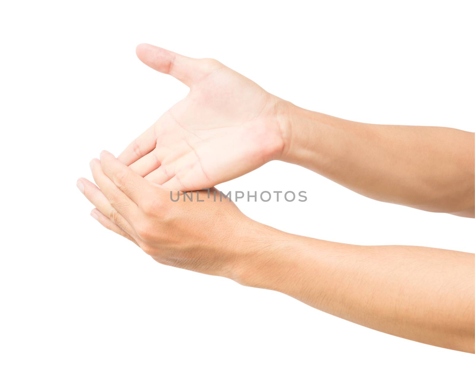 stretching exercises finger isolated on white background with clipping path