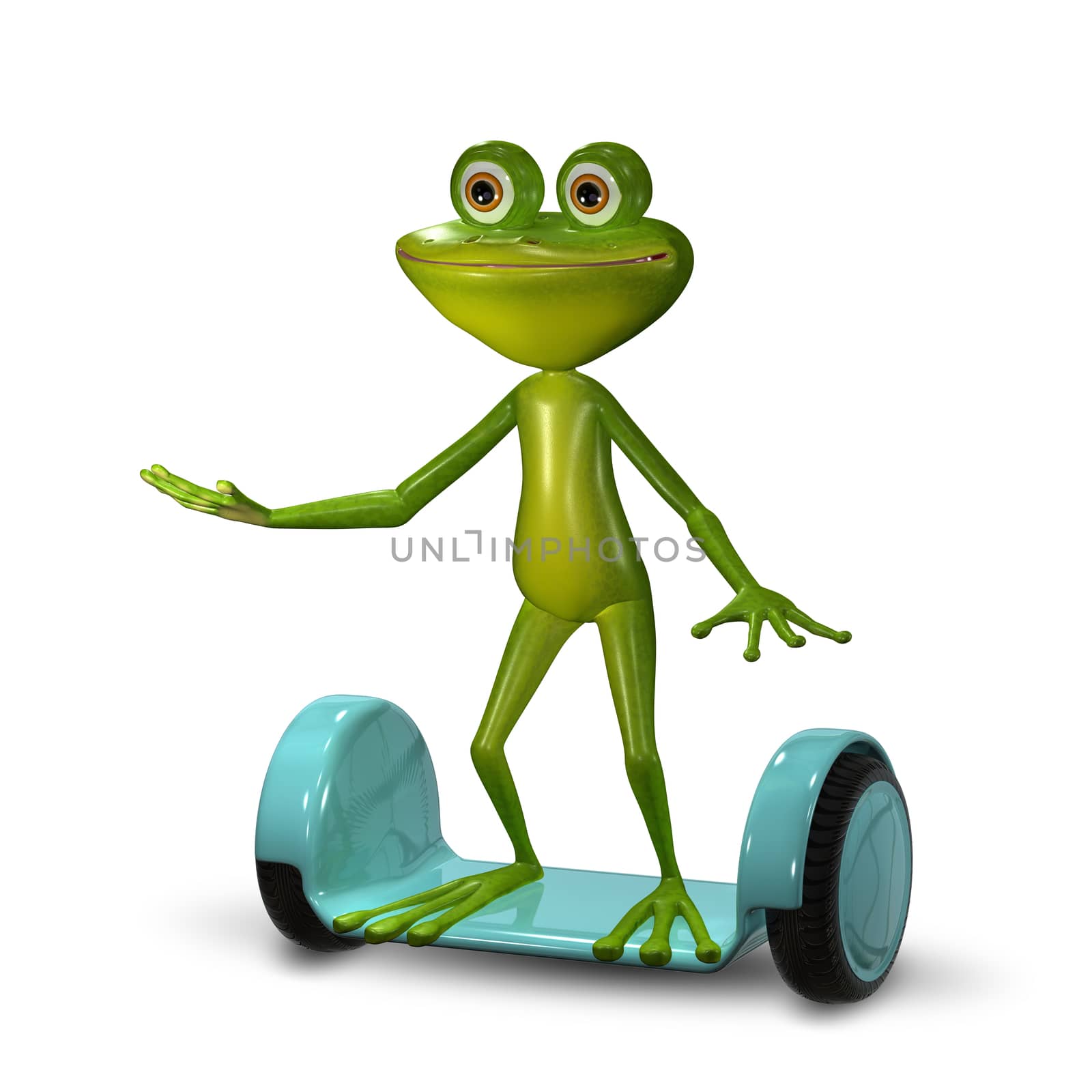 3d Illustration  Frog on the Gyro Scooter by brux