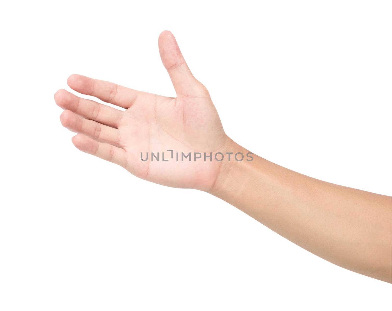 Man hand isolated on white background with clipping path, health care and medical concept