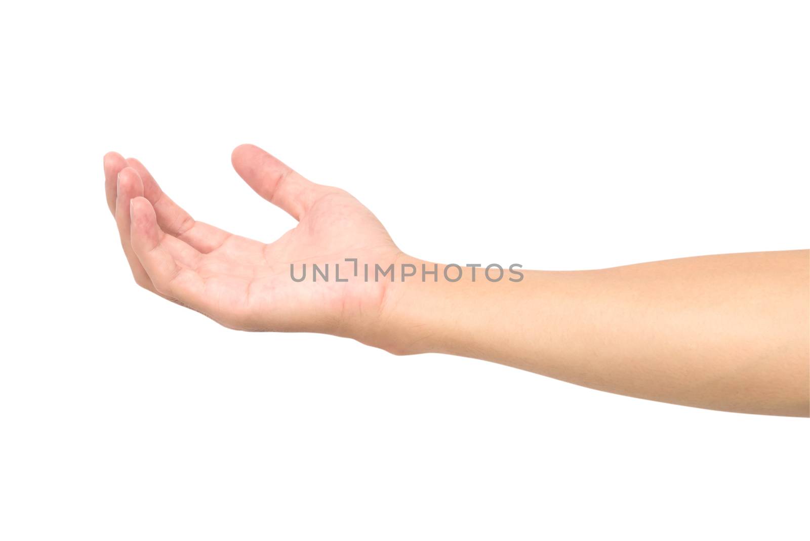 Man hands holding something isolated on white background with cl by pt.pongsak@gmail.com