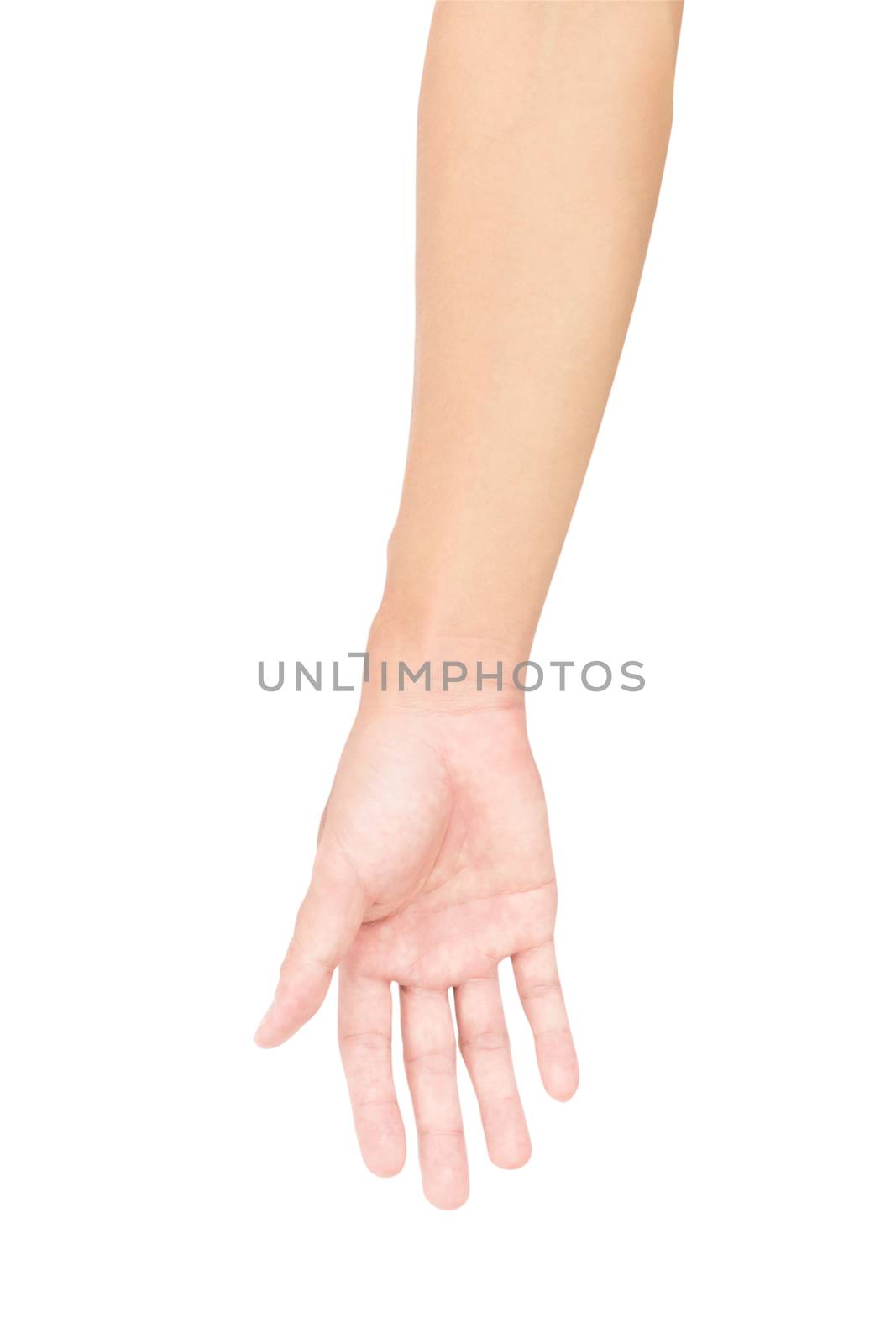 Man arm with blood veins on white background with clipping path, by pt.pongsak@gmail.com