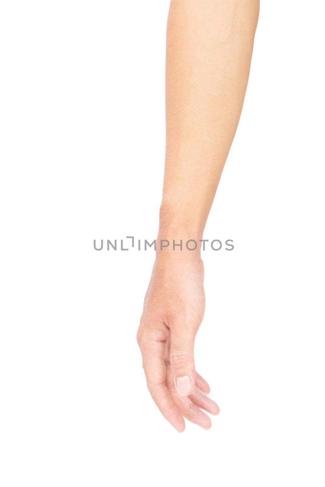 Man arm with blood veins on white background with clipping path, by pt.pongsak@gmail.com