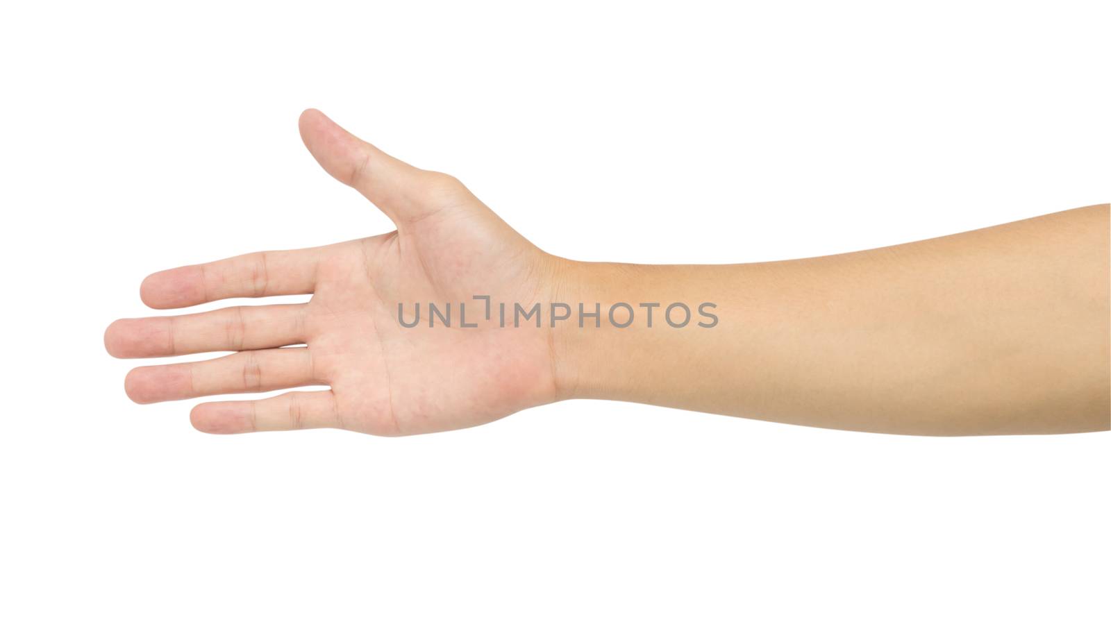 Mand hand isolated on white background, health care and medical concept
