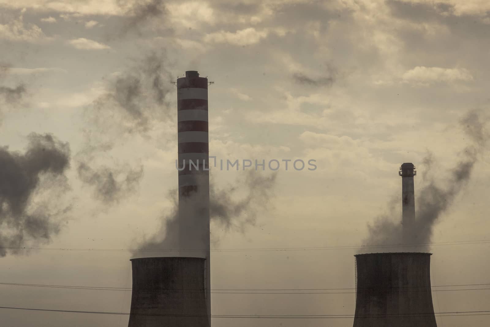 Thermal power station on coal - Poland by parys