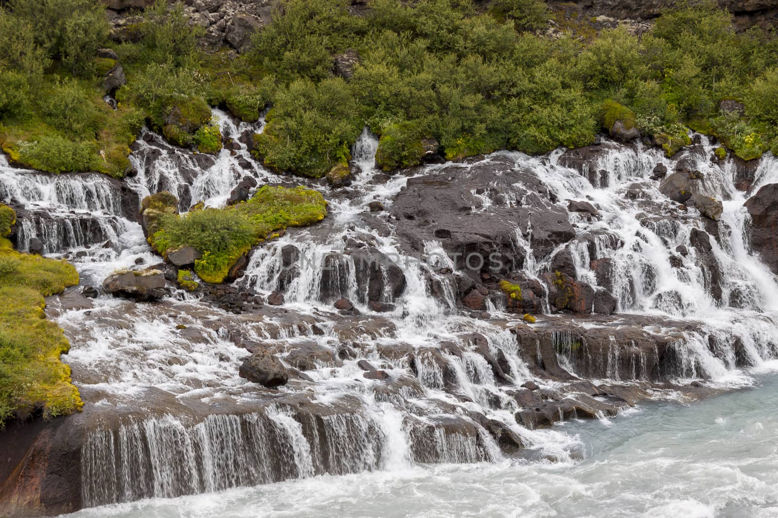 Waterfall Hraunfossar - Iceland