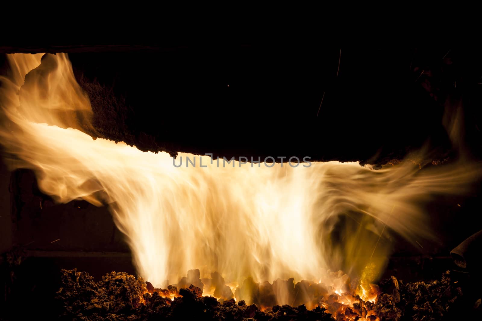 Interior of  coal  furnace. by parys