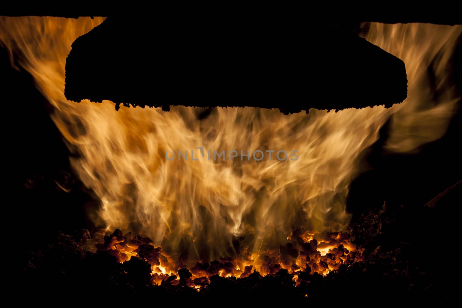 Interior of  coal  furnace. by parys