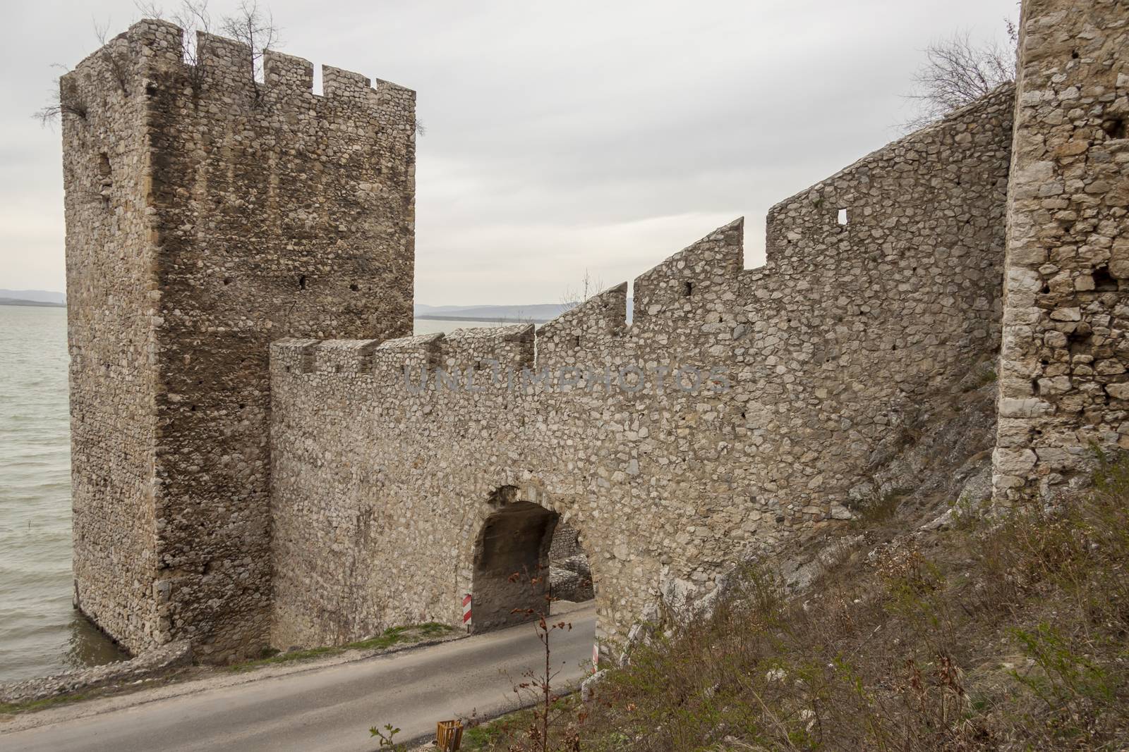 Golubac Fortress - 12th century castle located at the entrance of river Danube. North Serbia.