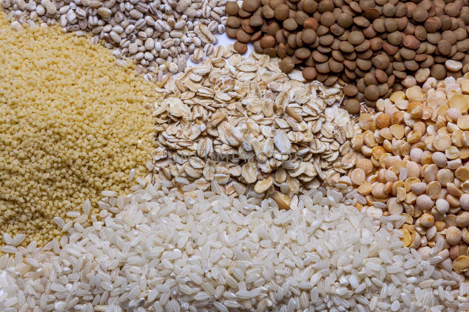 Couscous, rice, pea, grits, oatmeal, lentil. by parys