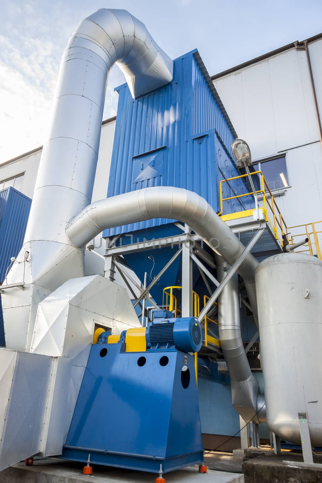 Blue fumes ventilator - polish coal power station.