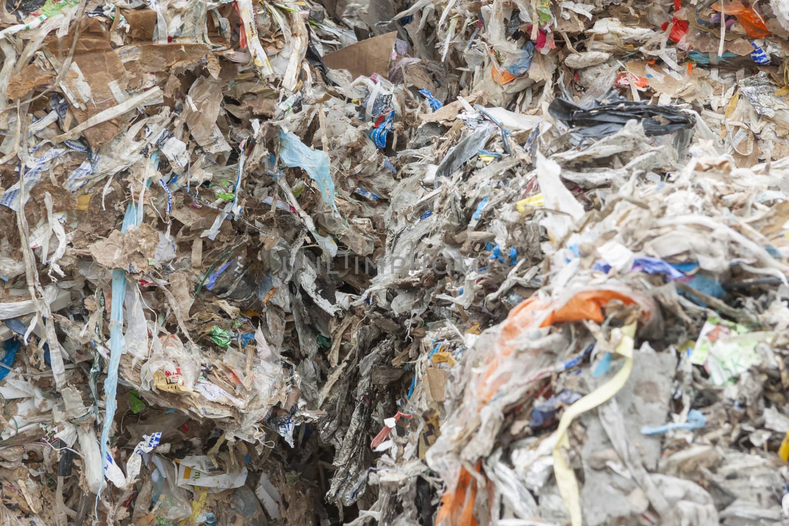 Detail of waste paper recycling.