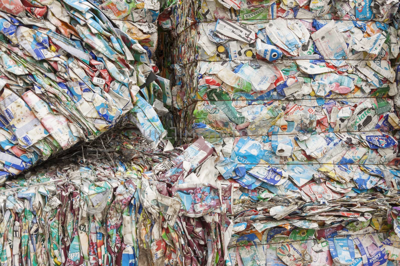 Detail of waste paper recycling.