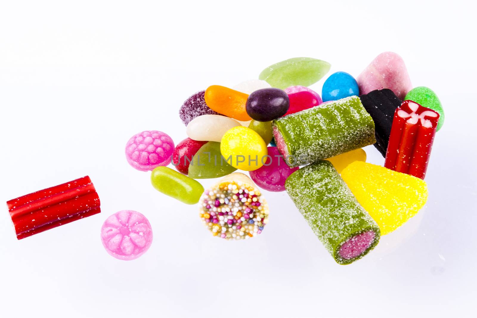 White background - fruit candies