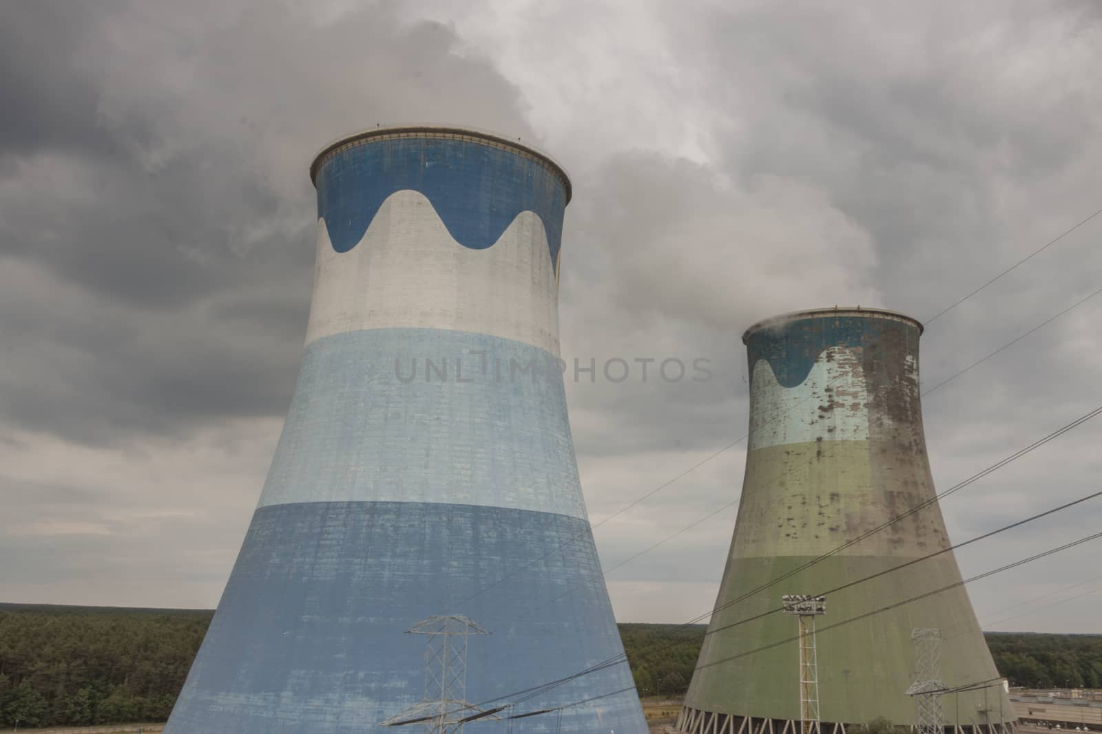 Cooling towers - coal power station in Opole, Poland.