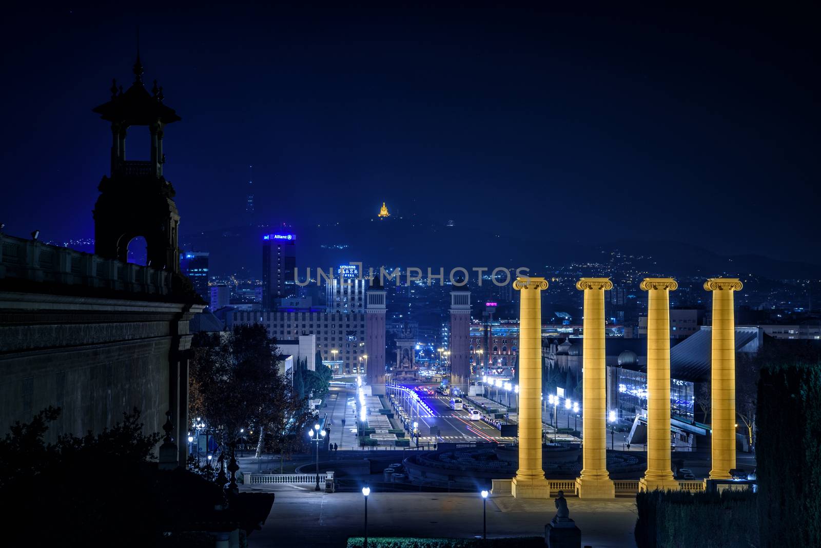 Barcelona at night, Catalunya, Spain by johnnychaos