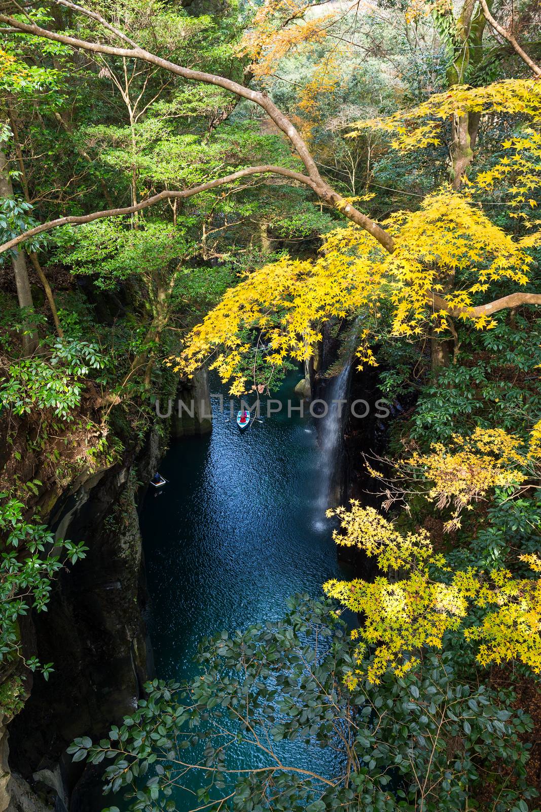 Autumn Takachiho gorge in Japan