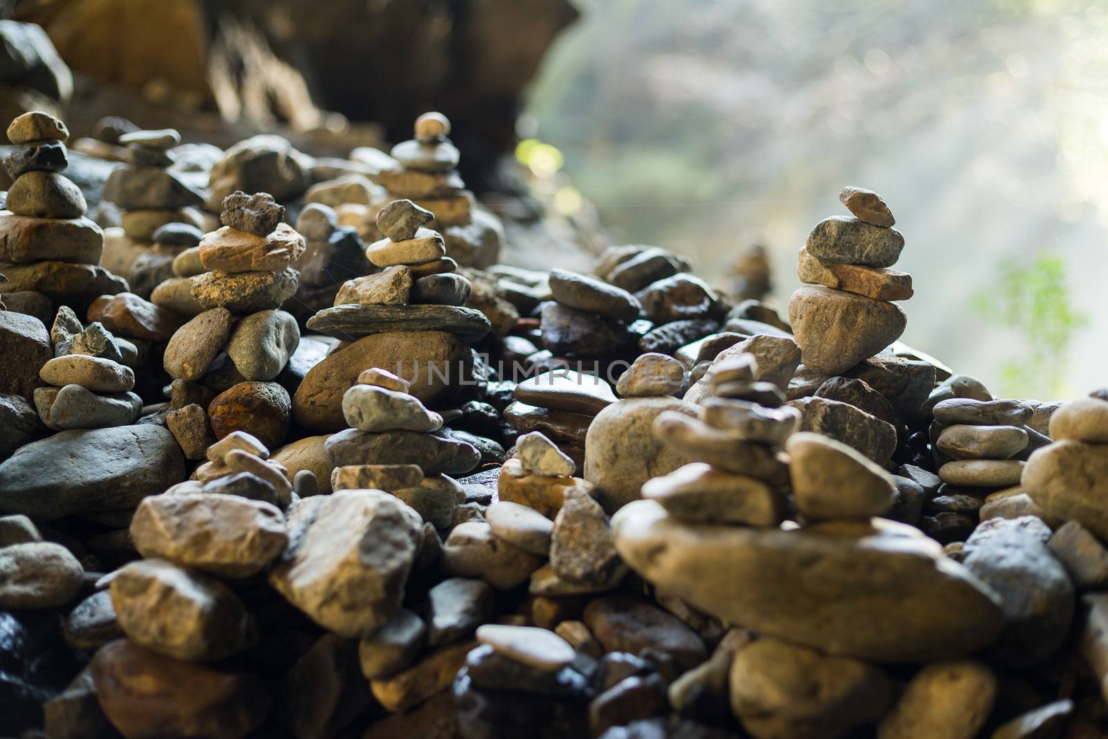 Stones piles in balance at outdoor