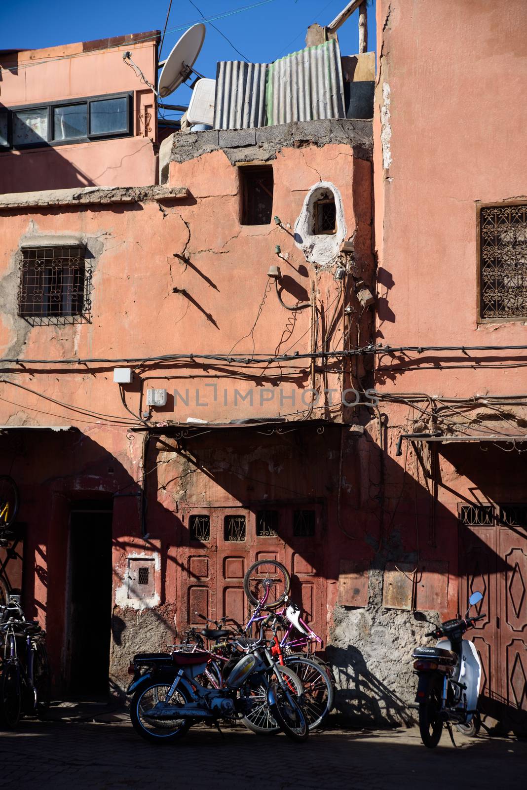 City life in Marrakesh called The Pink City, Morocco