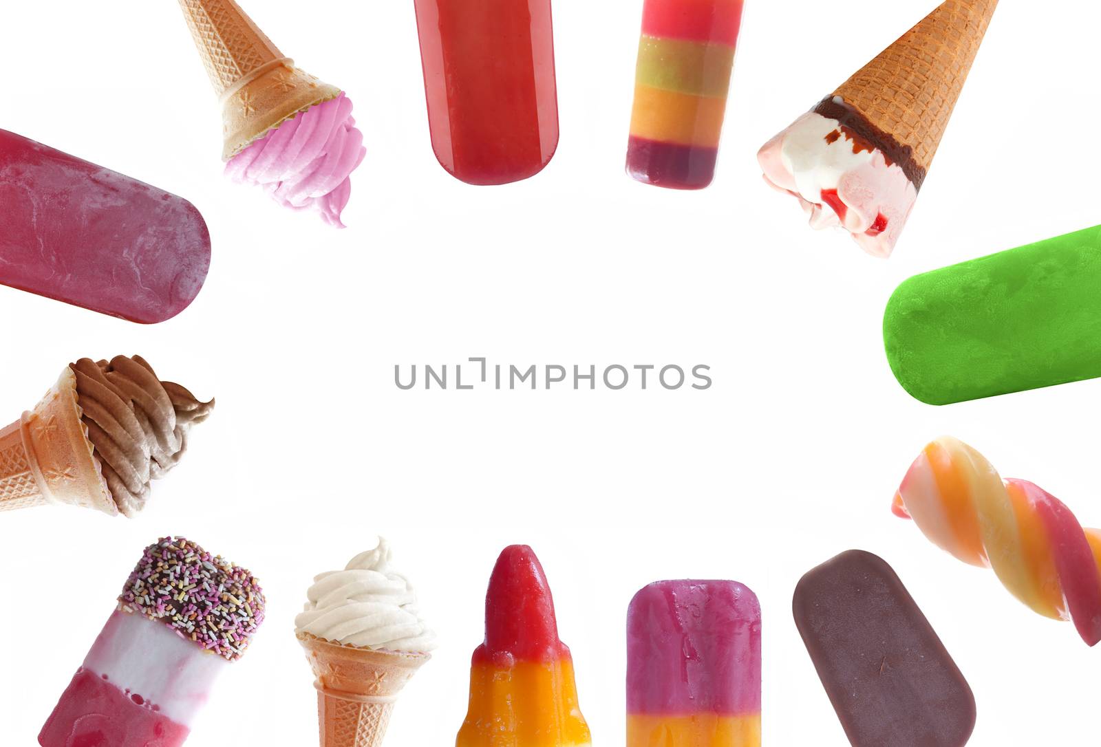 Ice cream lolly pop background frame by unikpix
