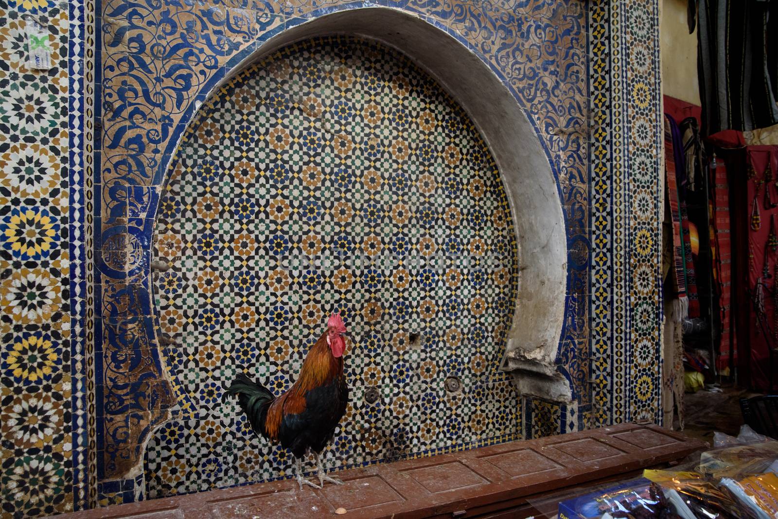 Coock on traditional Moroccan market (souk) in Fez, Morocco