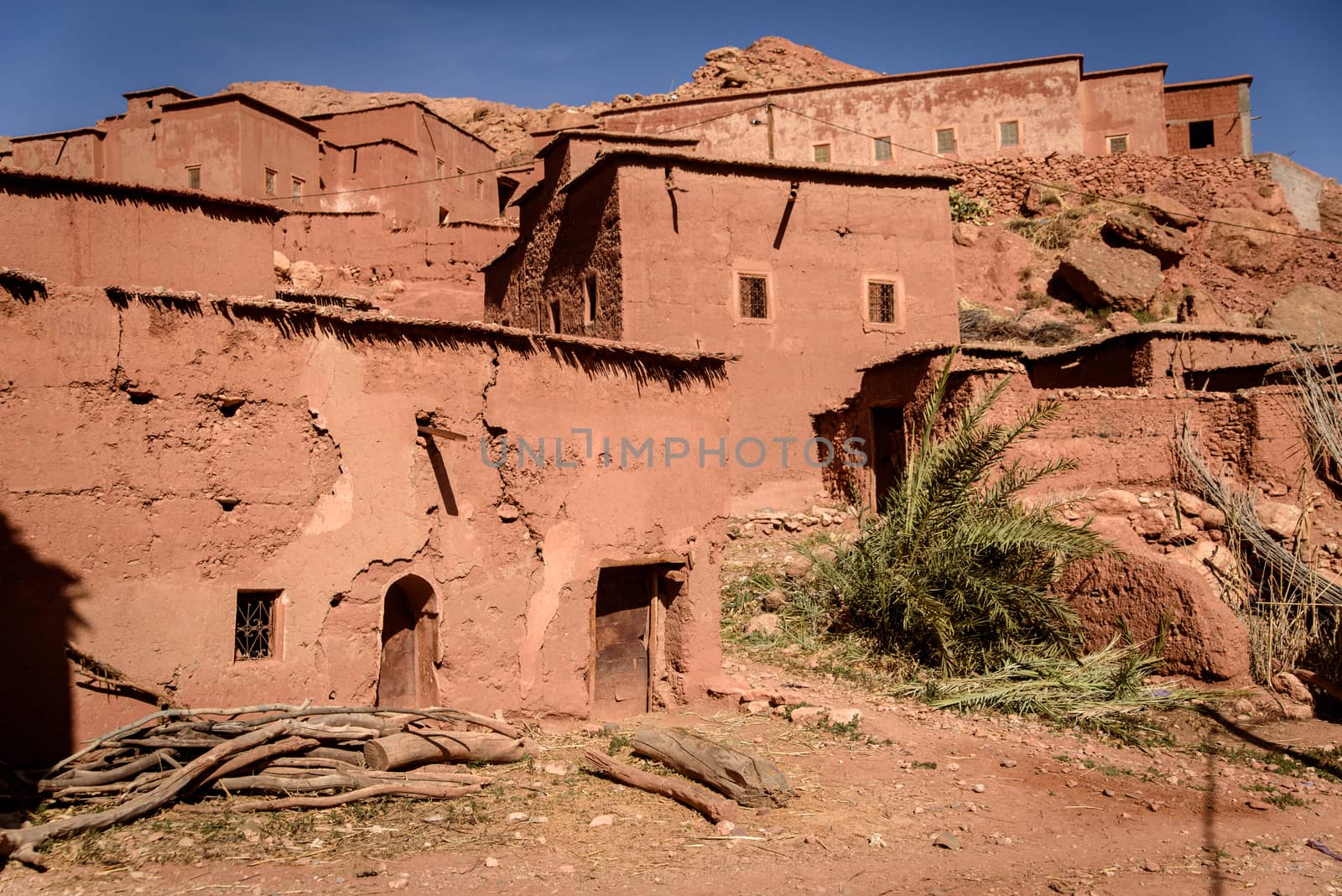 Old village in Morocco, Africa. Atlas Mountains.