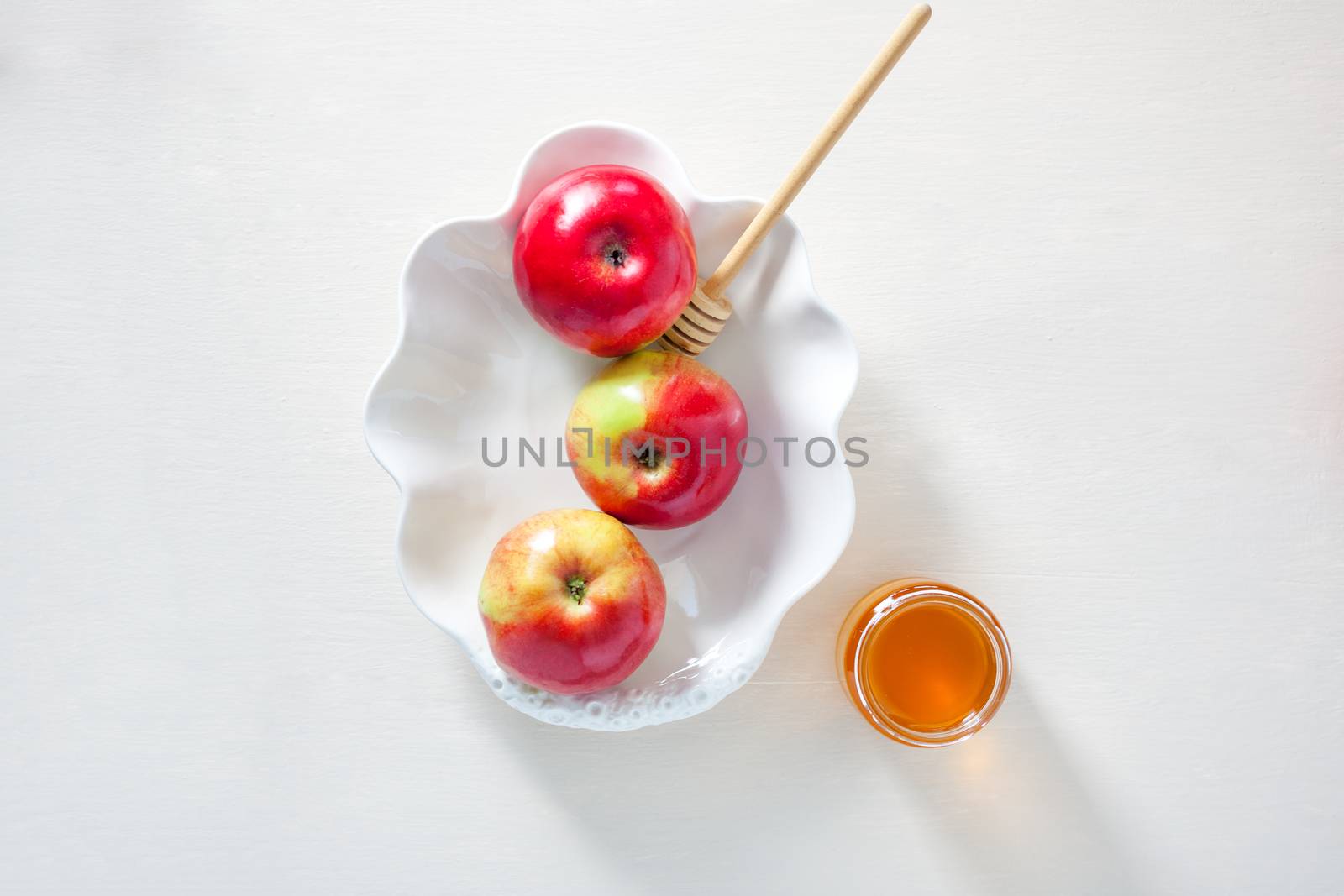 Apples, pomegranate and honey for Rosh Hashanah by supercat67