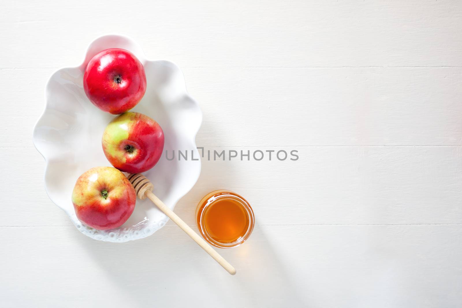 Apples, pomegranate and honey for Rosh Hashanah by supercat67