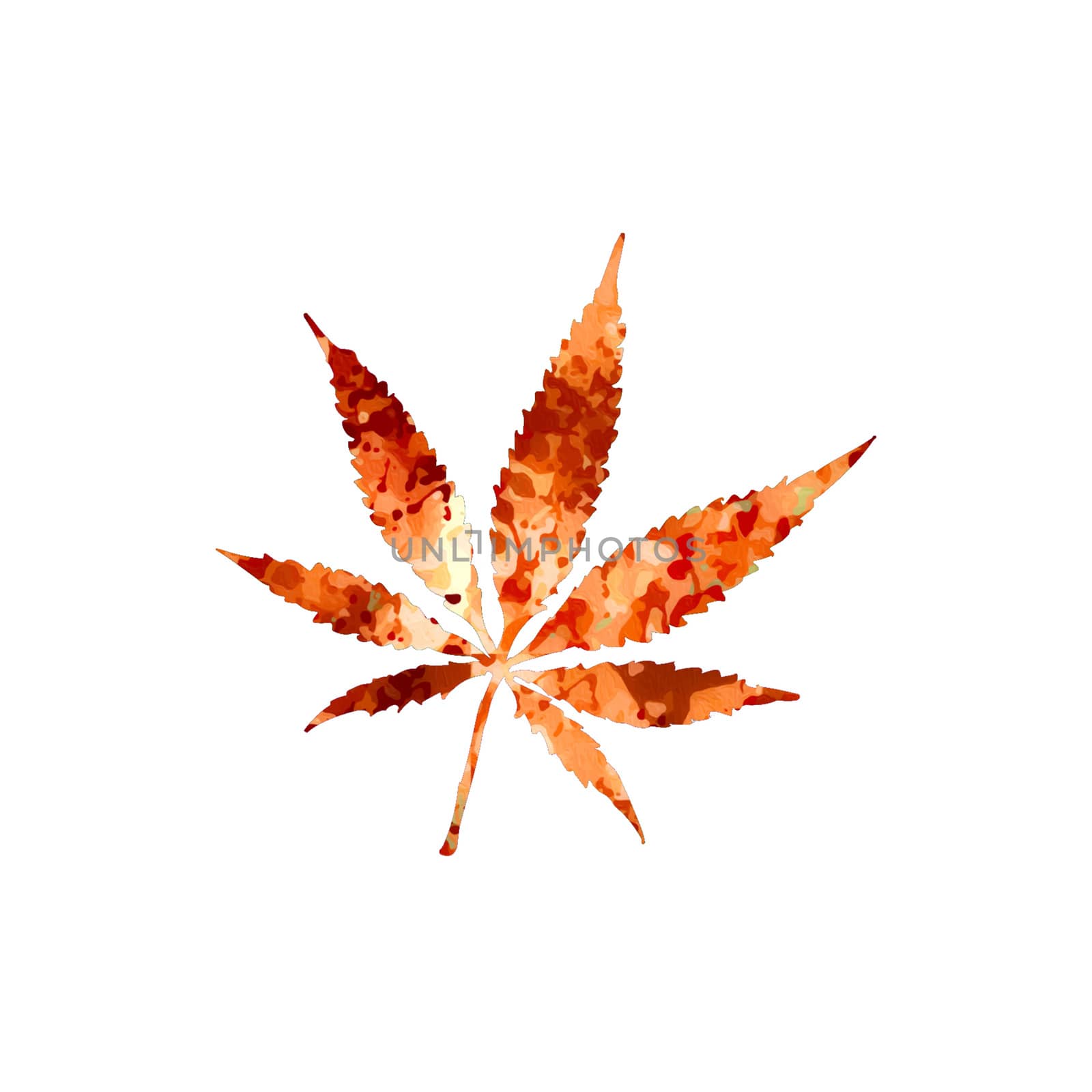 colored marijuana leaf psychedelic by silviagaudenzi