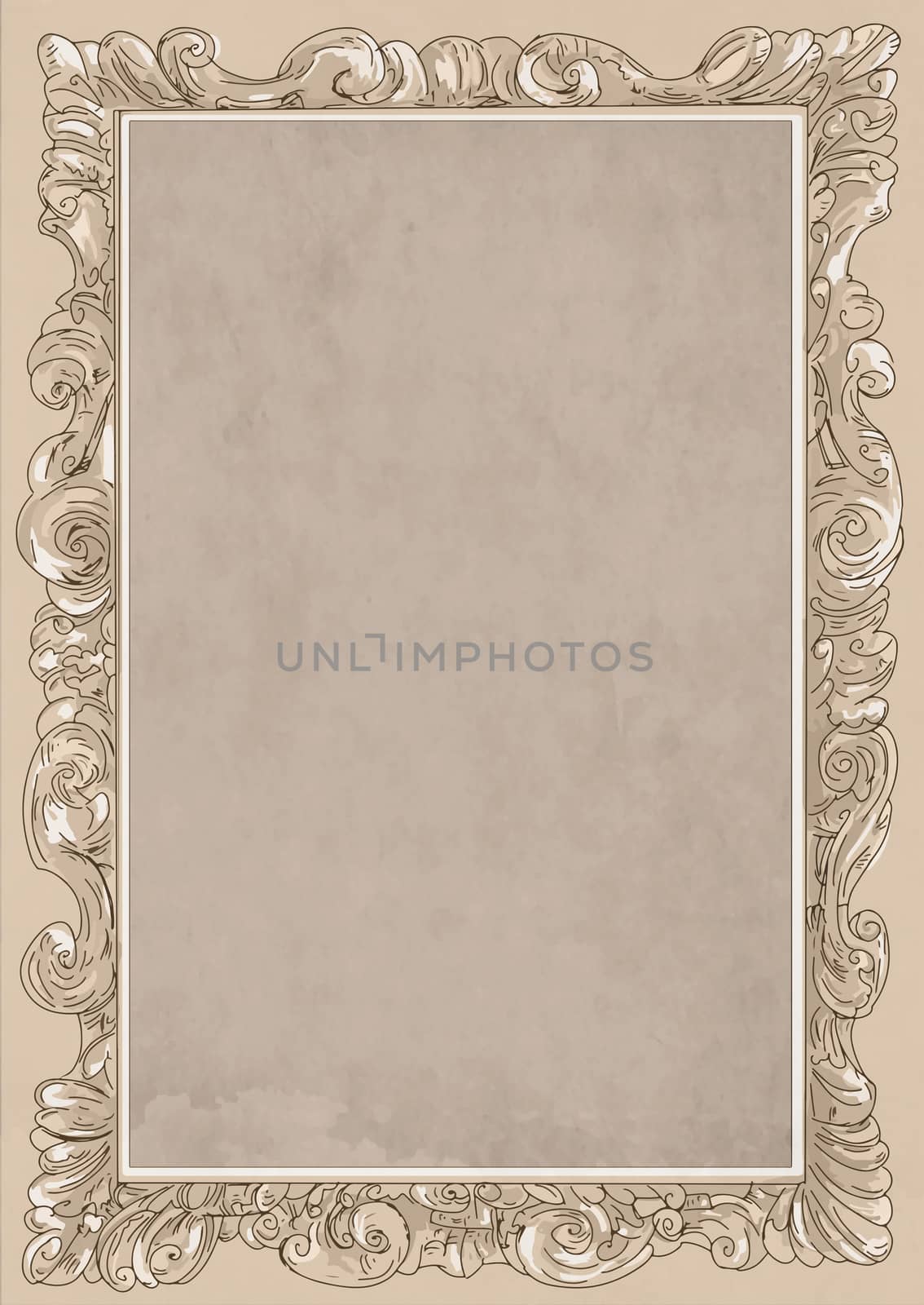 Baroque frame or vintage, nuanced with effects cream