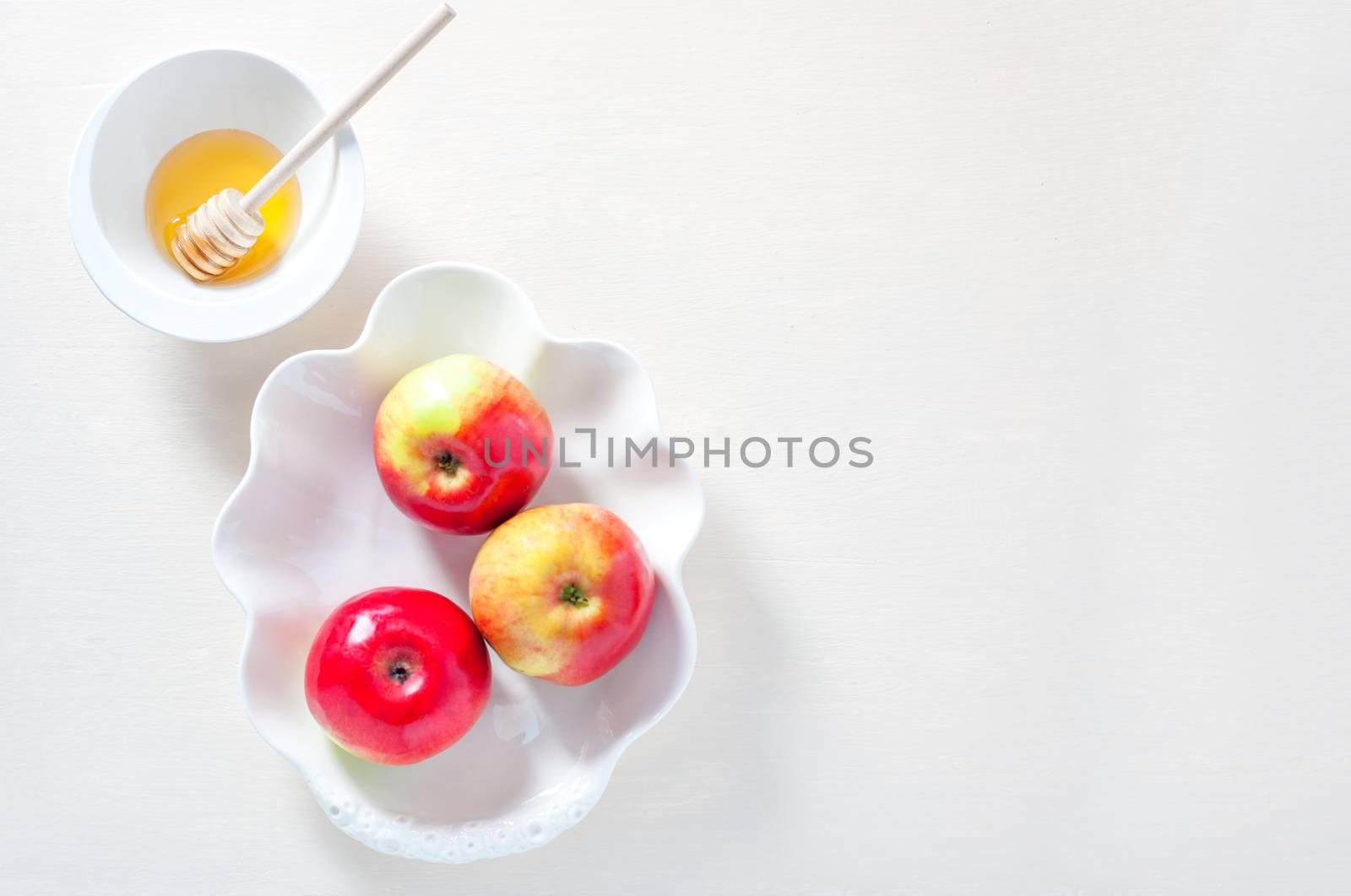 Apples, pomegranate and honey for Rosh Hashanah by supercat67