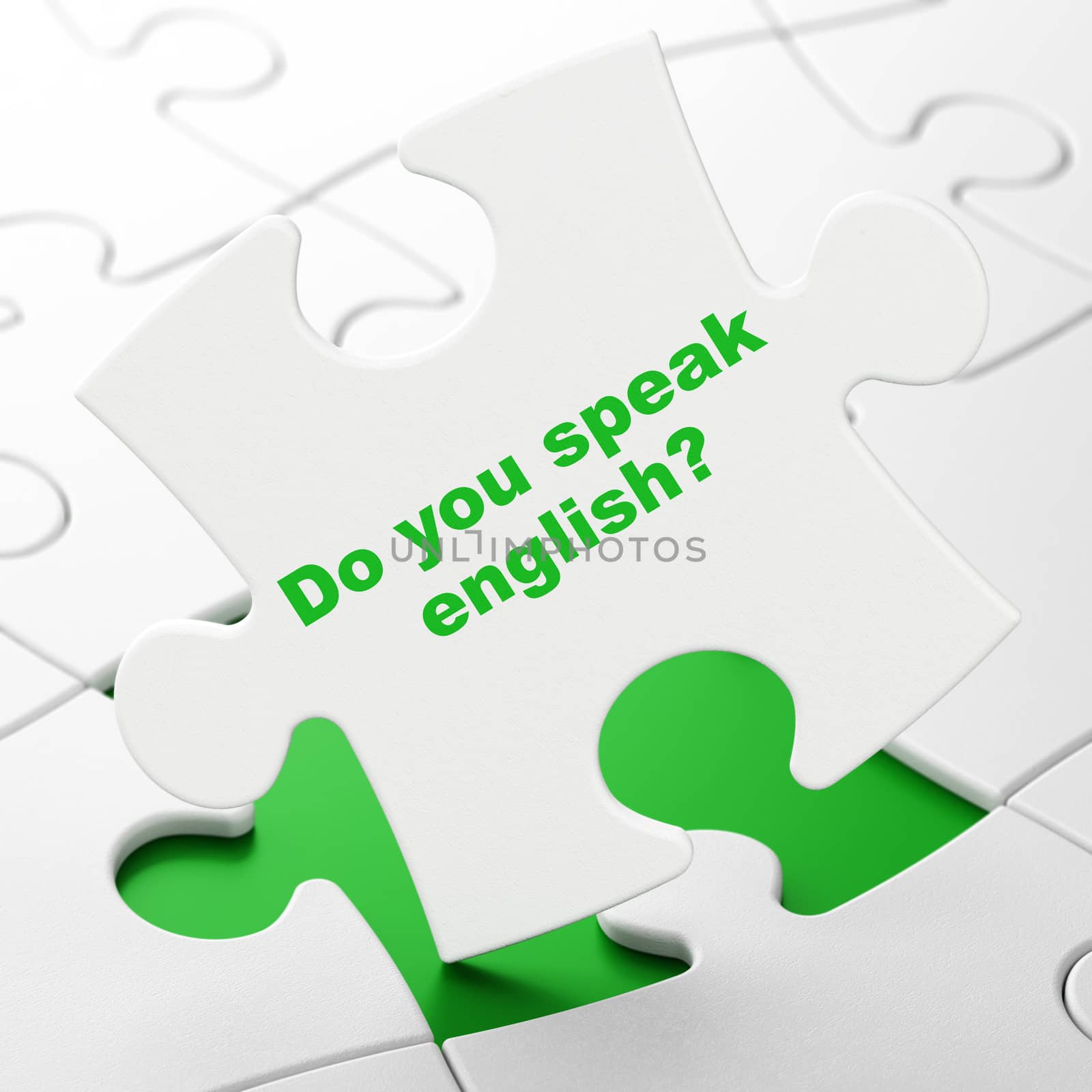 Learning concept: Do you speak English? on puzzle background by maxkabakov