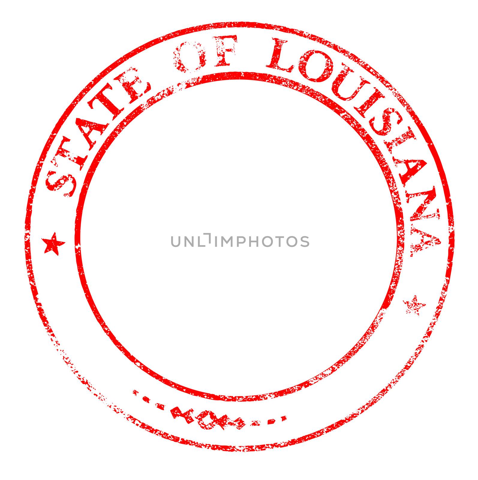 Louisianaas red ink rubber stamp over a white background