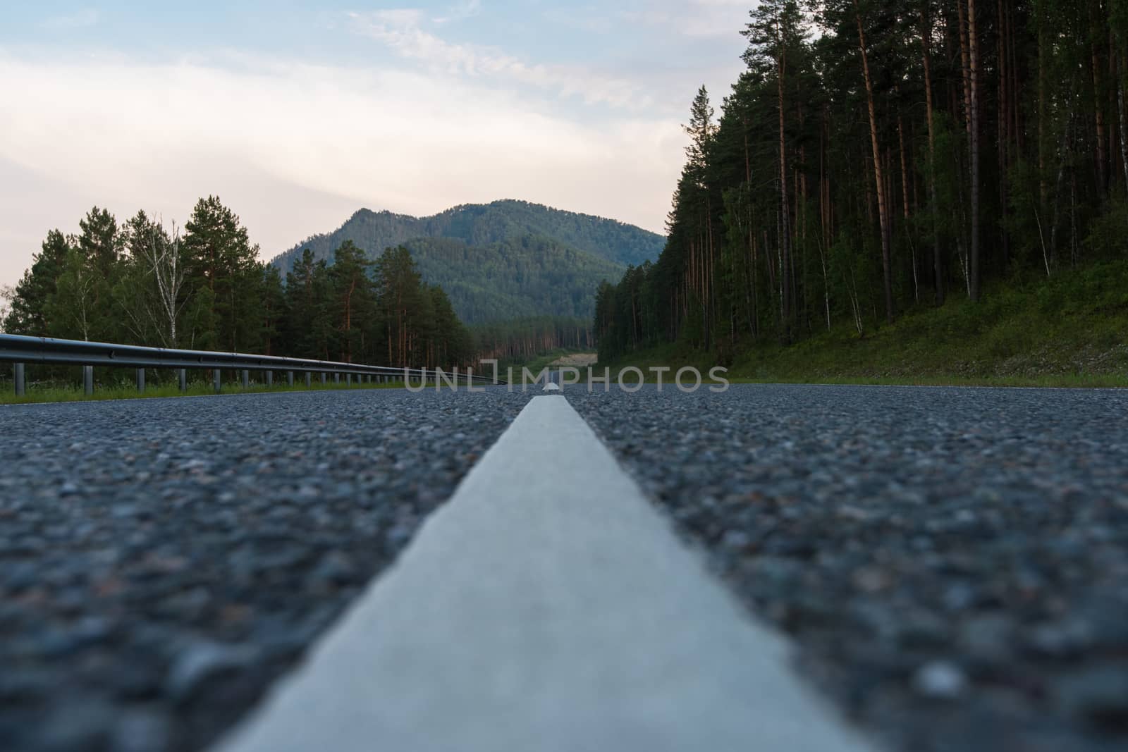 Beauty road M52 called Chemalsky trakt in Altay, Siberia, Russia.