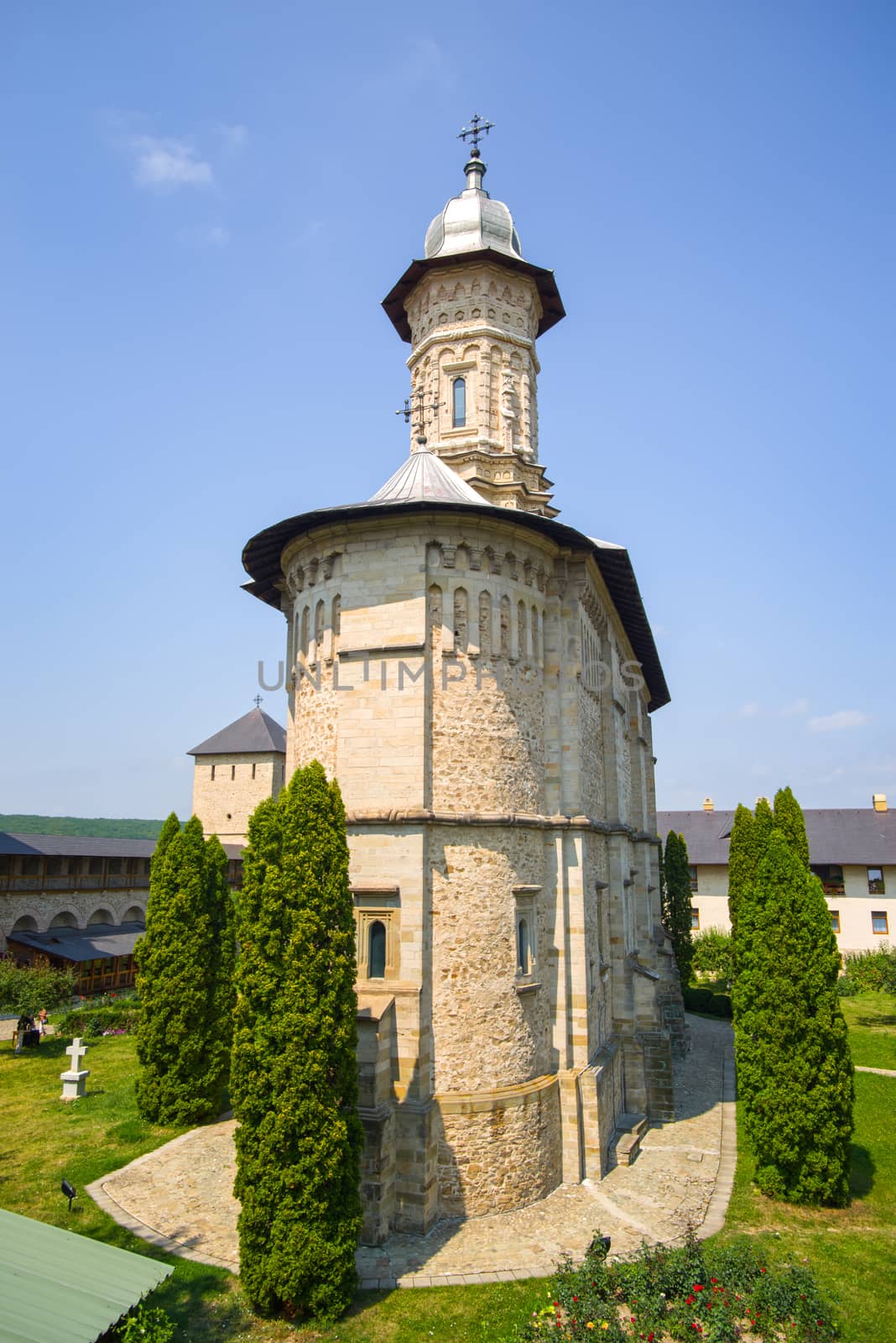 Church of Dragomirna Monastery in Moldavia, part of Unesco heritage.