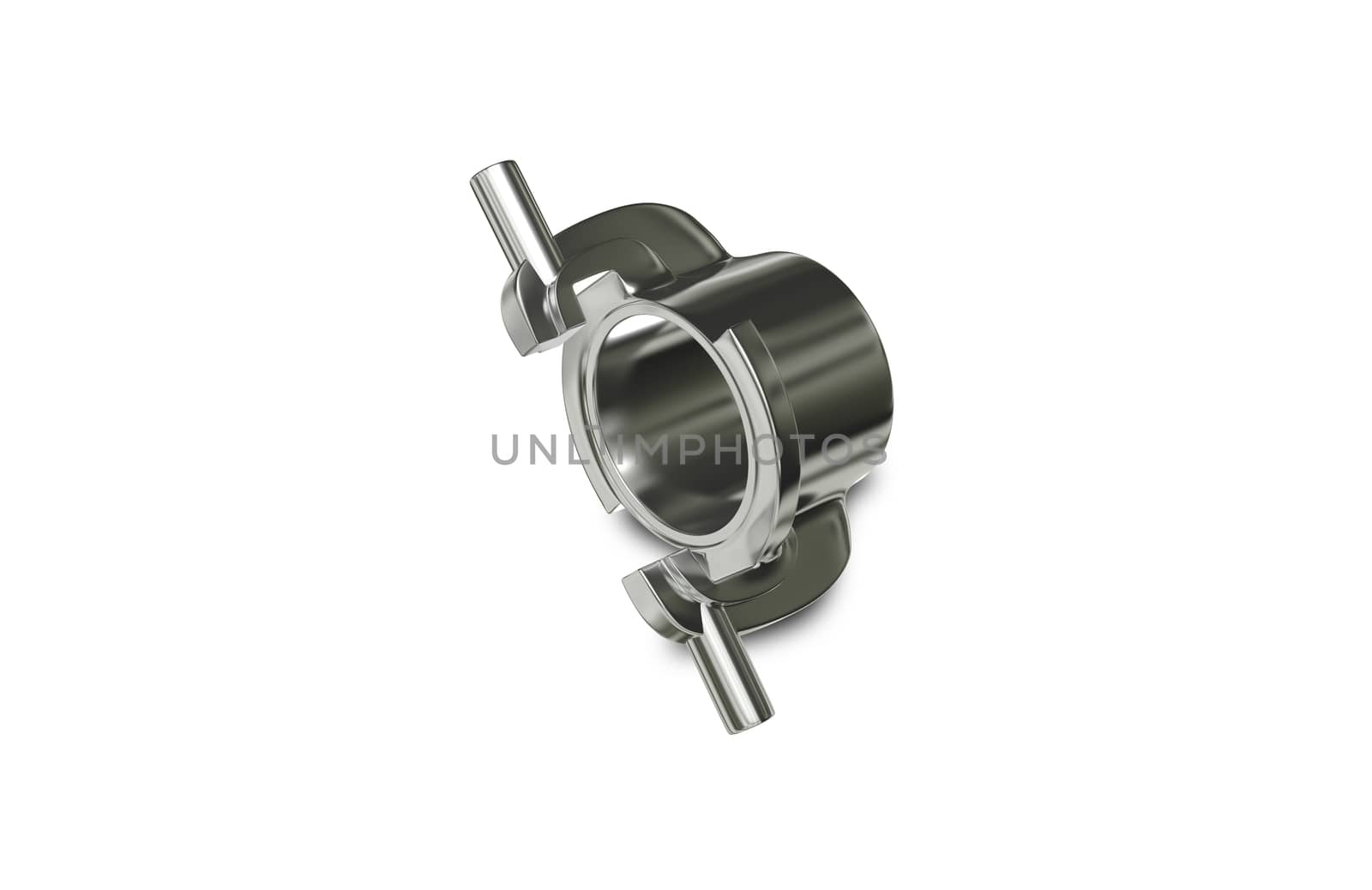 3d illustration Metallic Chrome Plated Industrial Part