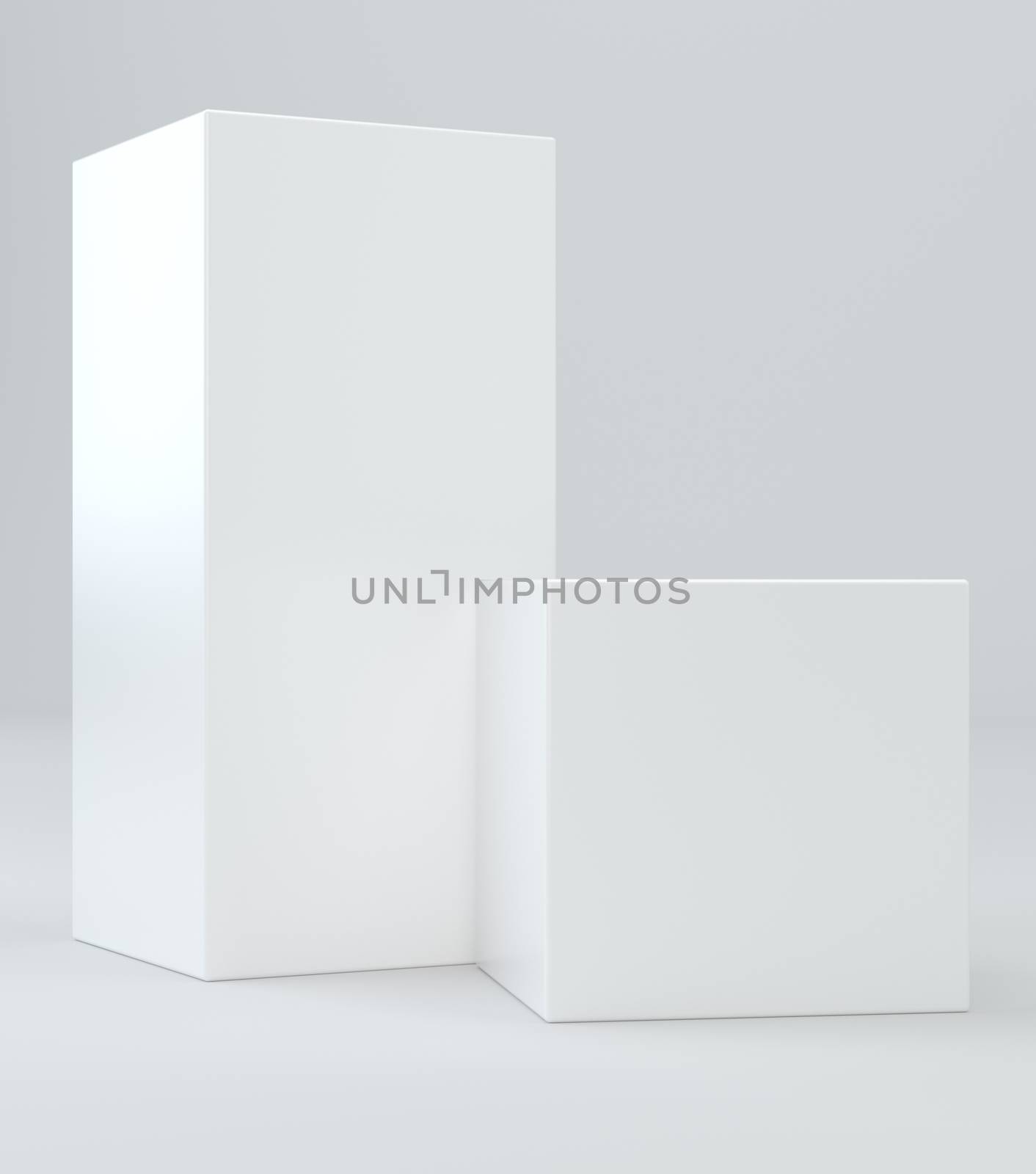 White cubes on background sudio by Mirexon