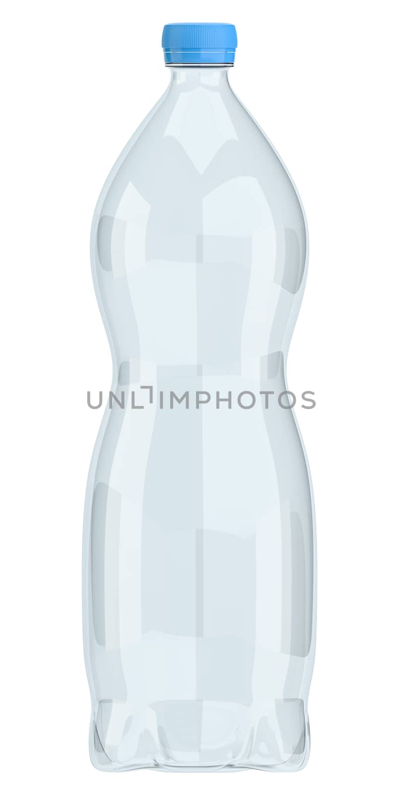 Plastic bottle of drinking water isolated on white background. 3d illustration