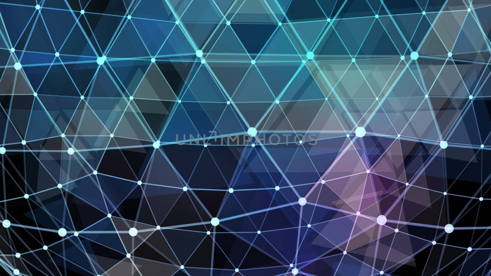 Network background abstract polygon triangle and dots by Mirexon